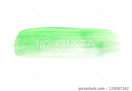 Green brush stroke isolated on white background 128087262