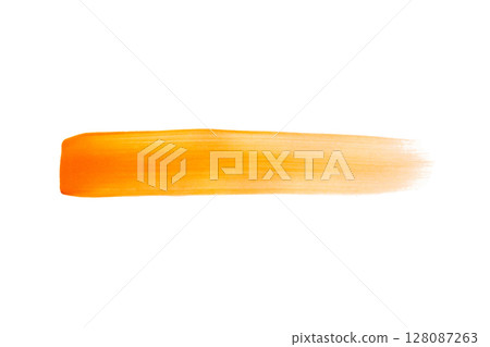 Orange brush stroke isolated on white background 128087263