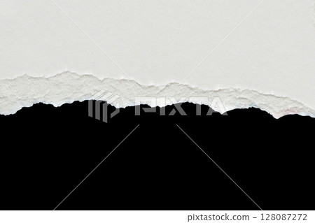 White ripped paper torn edges strips isolated on black background White ripped paper torn edges strips isolated on black background 128087272
