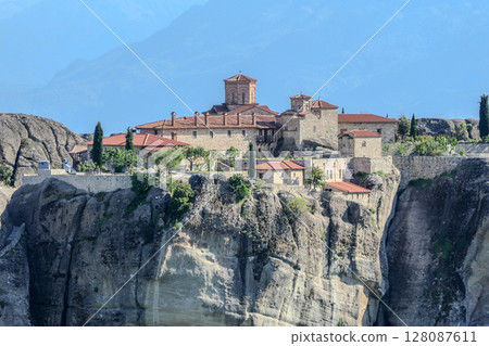 Greece, Monastery on top of a rock in Meteora Greece, Monastery on top of a rock in Meteora 128087611