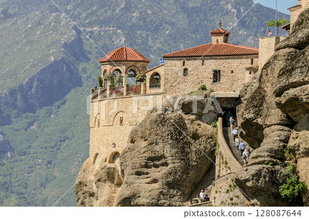 Greece, Monastery on top of a rock in Meteora 128087644