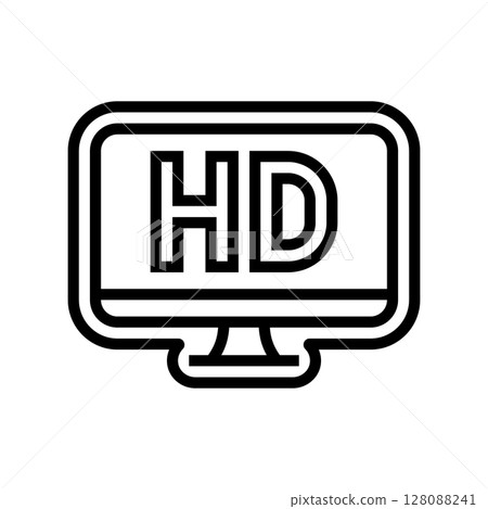 high definition display line icon vector illustration 128088241