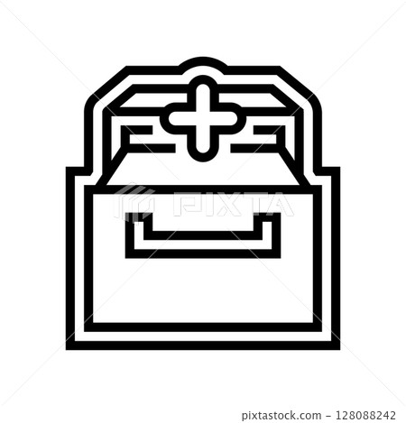 built storage line icon vector illustration built storage line icon vector illustration 128088242