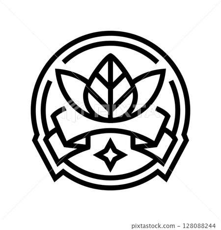 certified organic line icon vector illustration 128088244