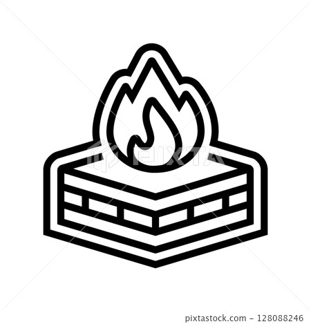 flame retardant line icon vector illustration 128088246