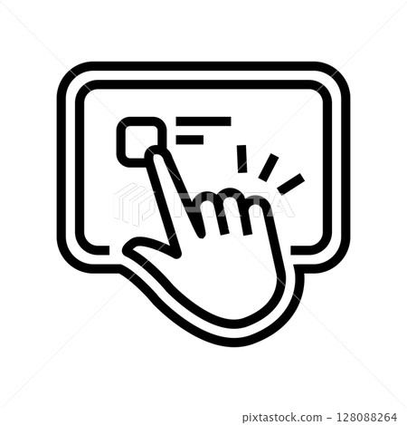 touchscreen control line icon vector illustration 128088264