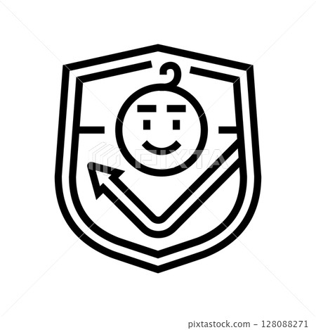 childproof locking system line icon vector illustration 128088271