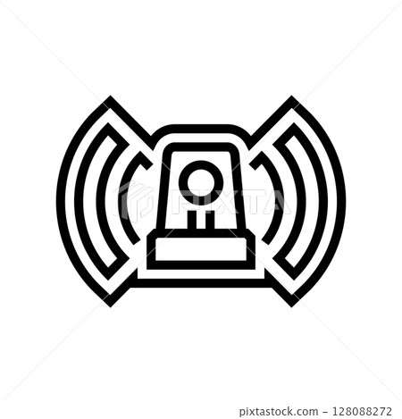built alarm line icon vector illustration 128088272