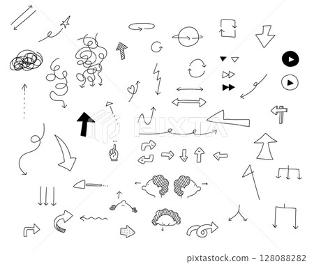Hand drawn cute arrow set 128088282