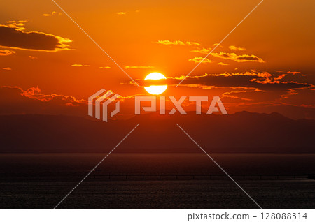 Sunset over Ise Bay Sunset over Ise Bay 128088314