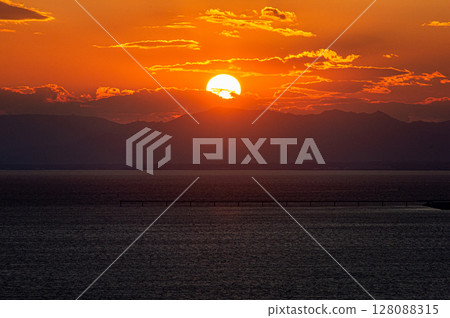 Sunset over Ise Bay 128088315