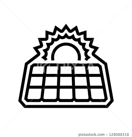 solar powered line icon vector illustration solar powered line icon vector illustration 128088318