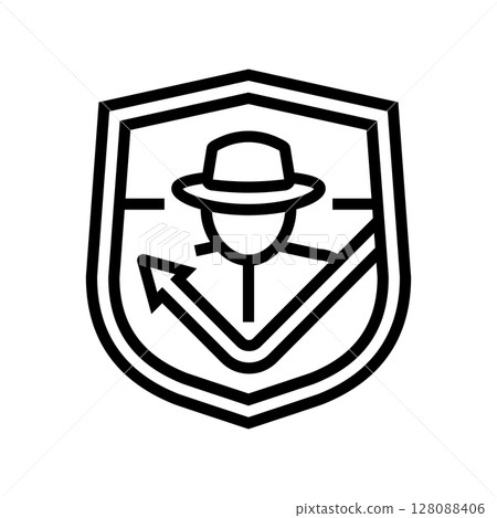 anti theft feature line icon vector illustration anti theft feature line icon vector illustration 128088406