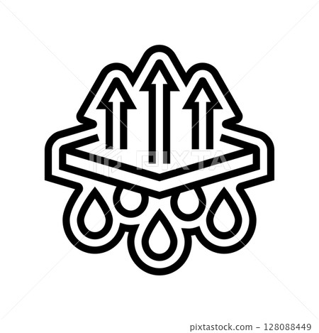 moisture wicking material line icon vector illustration moisture wicking material line icon vector illustration 128088449