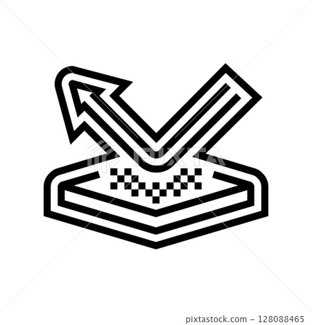 non sticky surface line icon vector illustration 128088465
