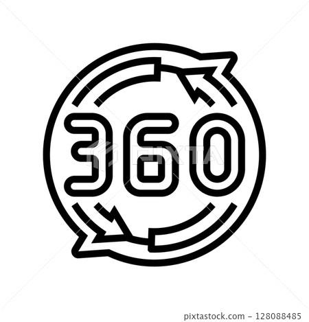 360 rotation line icon vector illustration 128088485