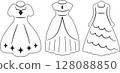 Simple dress line drawing illustration set 128088850