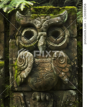 古代文明的貓頭鷹石雕 古代文明的貓頭鷹石雕 128088956
