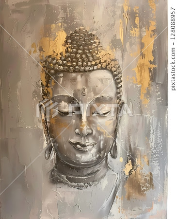 古代佛教的佛頭肖像 古代佛教的佛頭肖像 128088957