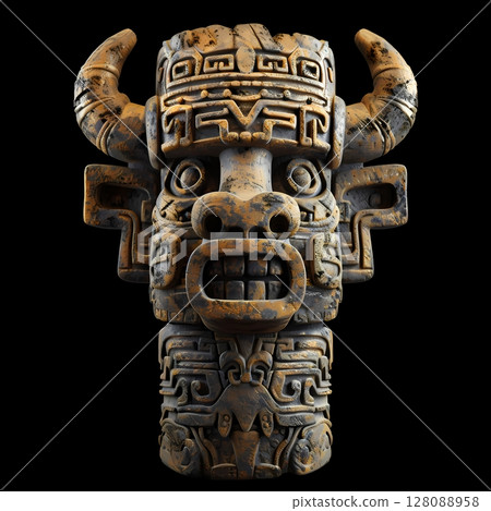 古代文明的牛頭石雕 古代文明的牛頭石雕 128088958