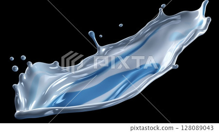 Vibrant illustration capturing molten silver splash on sophisticated black backdrop Vibrant illustration capturing molten silver splash on sophisticated black backdrop 128089043