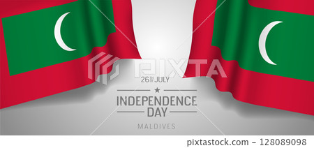 Maldives happy independence day greeting card, banner with template text vector illustration 128089098