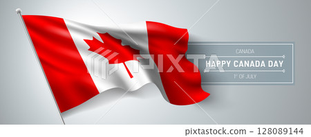 Canada happy day greeting card, banner vector illustration. Canada happy day greeting card, banner vector illustration. 128089144