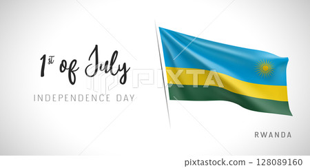 Rwanda independence day vector banner, greeting card. Rwanda independence day vector banner, greeting card. 128089160