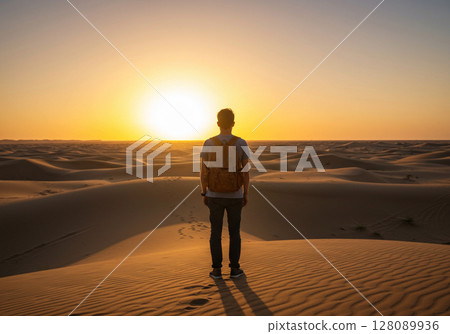 hike in desert 128089936