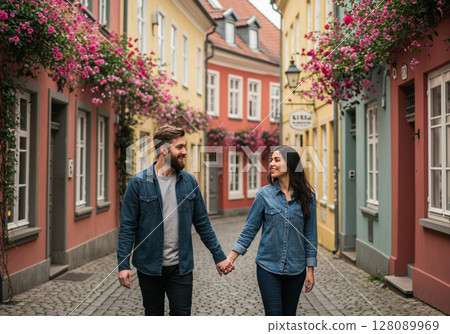 young couple in the city 128089969