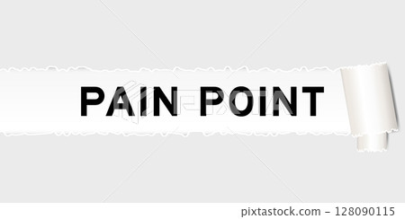 Ripped gray paper background that have word pain point under torn part Ripped gray paper background that have word pain point under torn part 128090115
