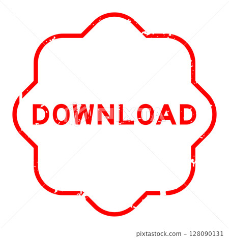 Grunge red download word rubber seal stamp on white background 128090131