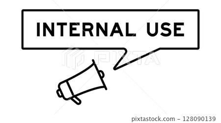 Megaphone icon with speech bubble in word internal use on white background 128090139