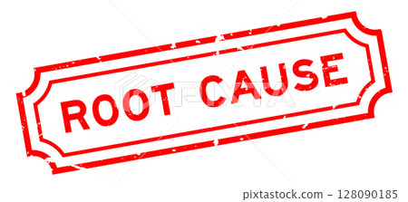 Grunge red root cause word rubber seal stamp on white background 128090185