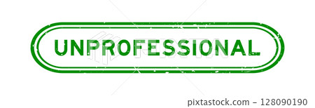 Grunge green unprofessional word rubber seal stamp on white background 128090190