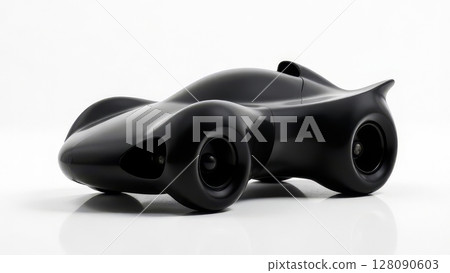 Innovative black model car displays striking aerodynamic shapes and contemporary design, perfect for automotive enthusiasts and collectors 128090603