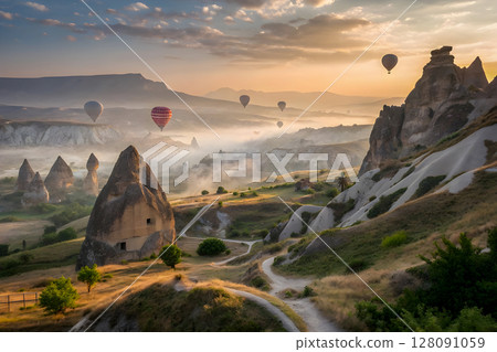 sunrise over the mountains 128091059