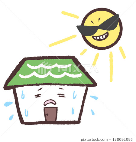 易受熱影響的房屋插圖 128091095