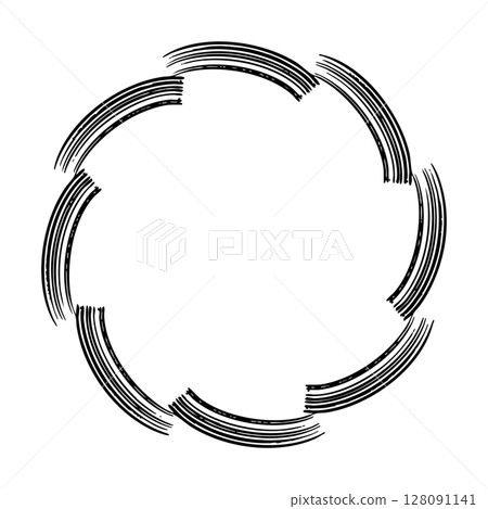 用墨線繪製的抽象圓形框架的向量插圖 128091141
