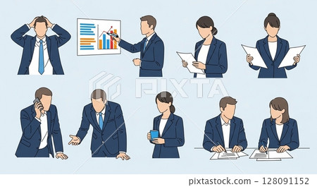 [提案資料]商業場景人物插圖集 128091152