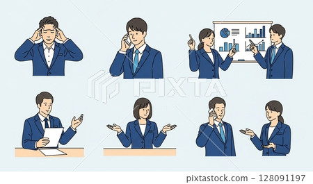 [提案資料] 商業概念人物插畫 128091197