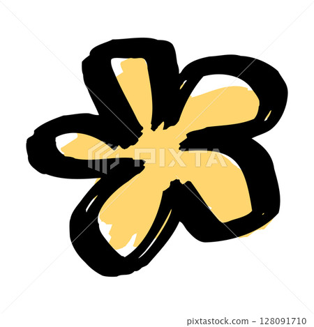 手繪黃色花朵插圖 128091710