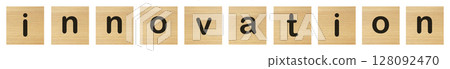 innovation word with wood blocks 128092470
