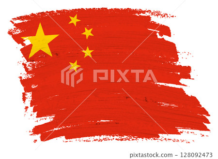 China flag background paint splash brushstroke China flag background paint splash brushstroke 128092473