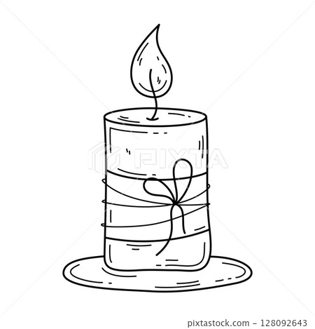 Isolated hand drawn candle Isolated hand drawn candle 128092643