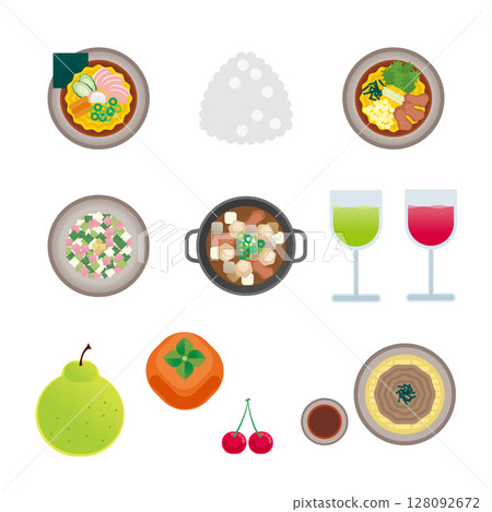 Yamagata gourmet illustration set Yamagata gourmet illustration set 128092672