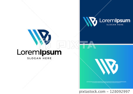 Creative letter W and B accounting logo design. Business logo design template Creative letter W and B accounting logo design. Business logo design template 128092997