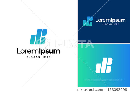 Creative letter W and B accounting logo design. Business logo design template Creative letter W and B accounting logo design. Business logo design template 128092998