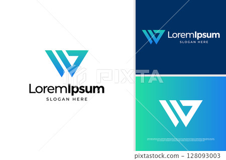 Creative letter W and B accounting logo design. Business logo design template 128093003