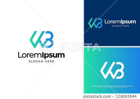Creative letter W and B accounting logo design. Business logo design template 128093044